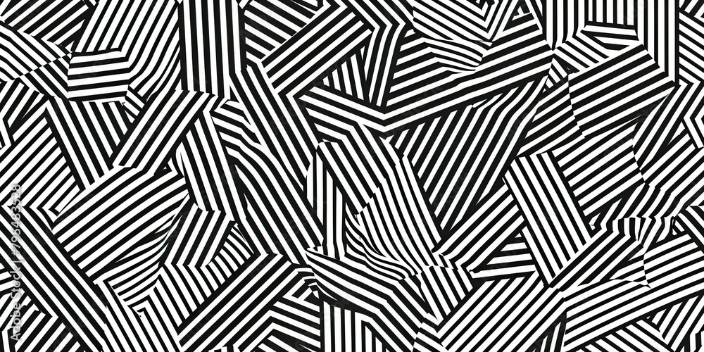Vector modern seamless geometric pattern line art, black and white abstract geometric background