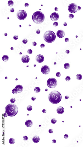 Vitamin D3 round capsules.
