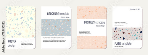 School notebook cover design. Terrazzo abstract