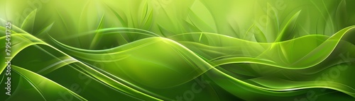 Abstract green background with grass waves on a green gradient light effect background The green abstract texture features light and shadow with a grass wave pattern and light effects A green grass ba