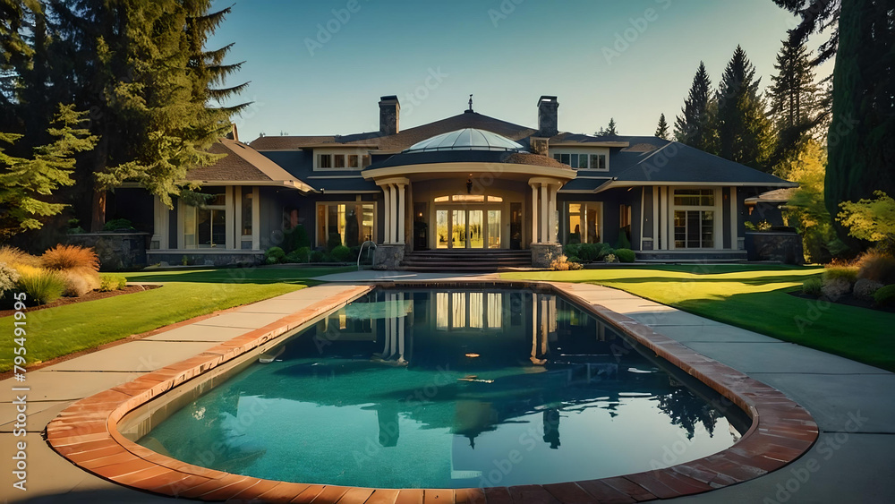 Luxury house with modern and classic design and stunning pool Luxury house with modern and classic design and stunning pool