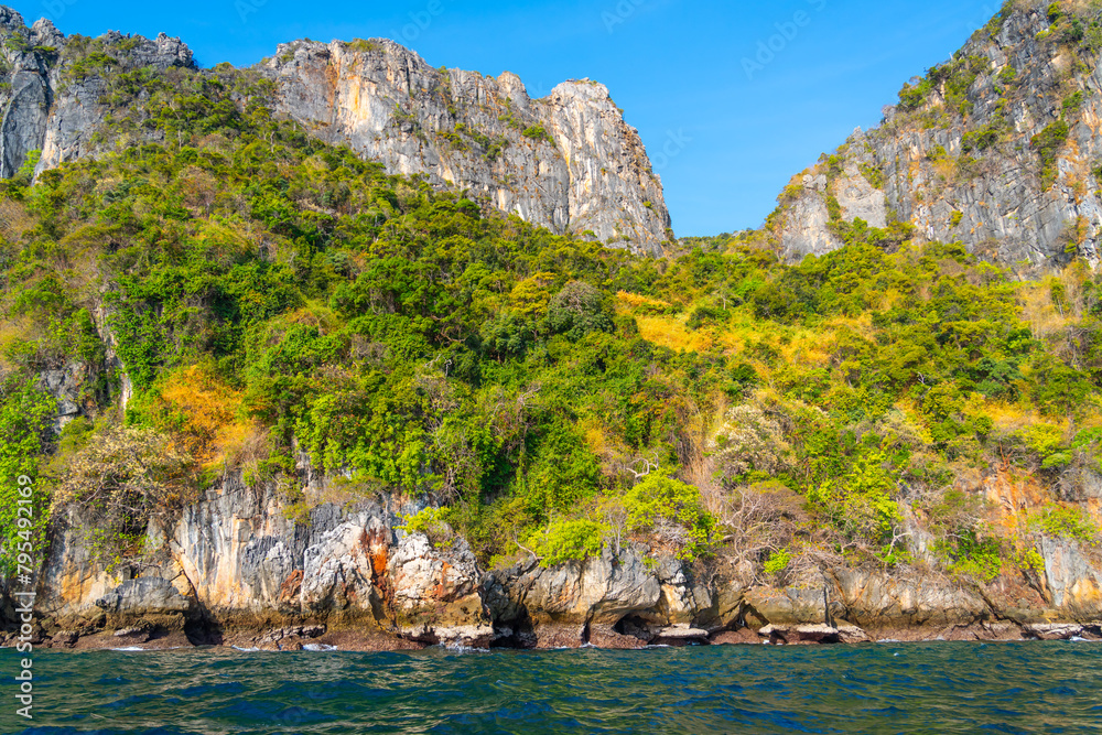 Exotic islands with turquoise water, panoramic view Exotic islands with turquoise water, panoramic view