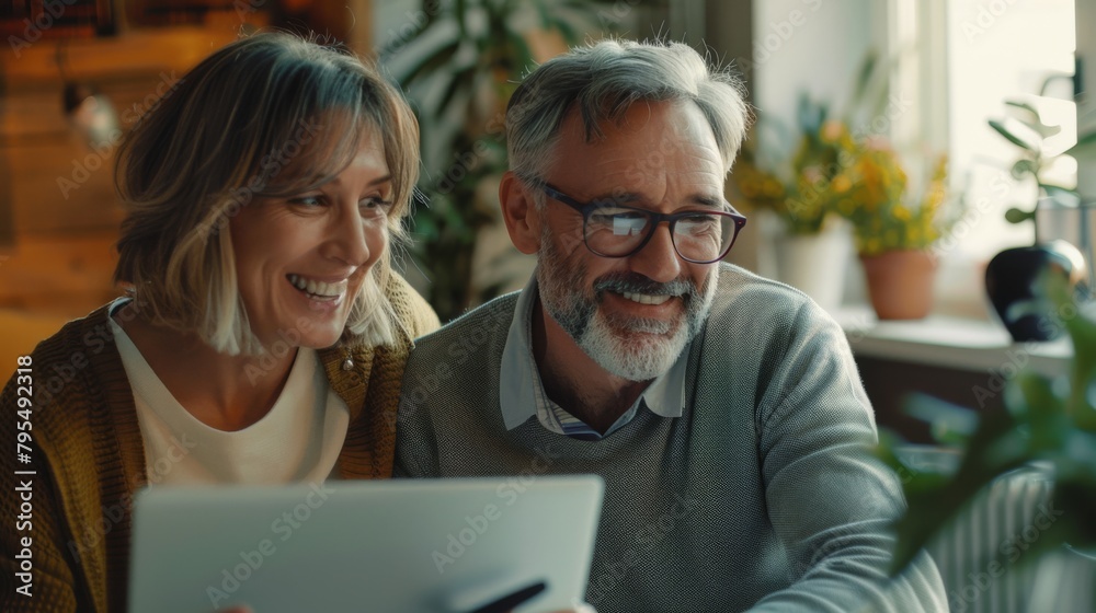 A Couple Enjoying a Tablet A Couple Enjoying a Tablet