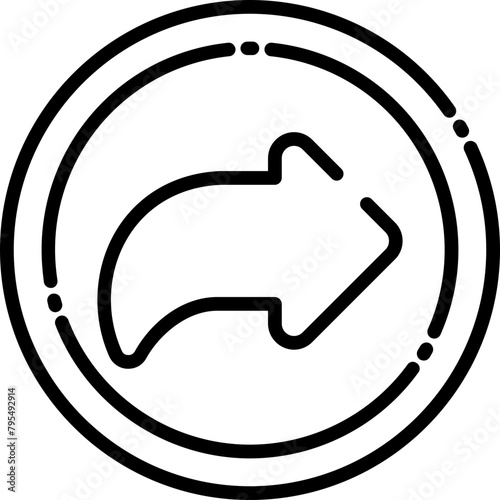 Curved Right Arrow Icon