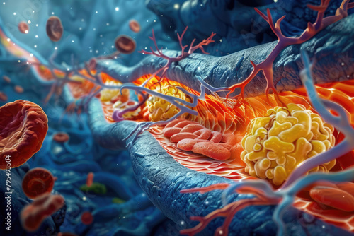 View our medical diagram showcasing how fat deposits lead to arterial inflammation, crucial for educational and healthcare professional use.
