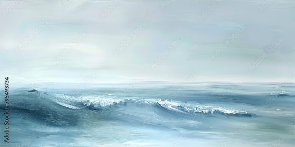 Whispers of the Ocean: Soft Brushstrokes Depicting the Gentle Sea Waves