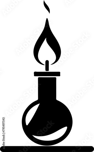 A silhouette of an old-fashioned oil lamp, evoking nostalgia and suitable for historical, cultural, or literary themes.