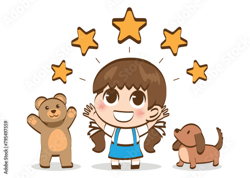 Award for rating outstanding activities of students. star gift concept.