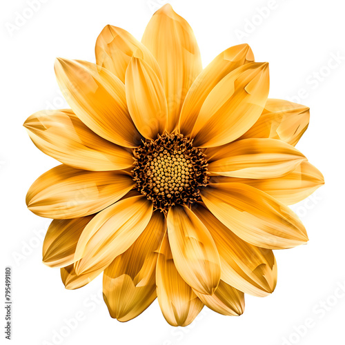 A yellow flower with a white background.