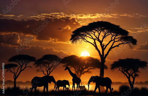 sunset in the savannah