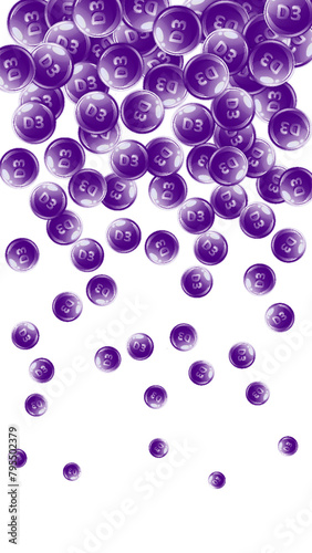 Vitamin D3 round capsules.