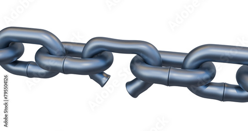 Chain link with a broken weak link