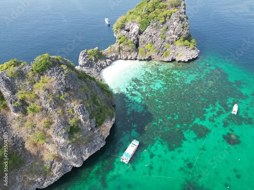 Drone picture at Koh Haa in Thailand photo