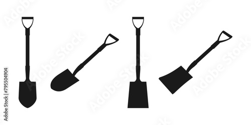 Shovel Icon set. trendy design vector illustration isolated on white background.