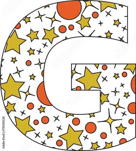 Beautiful star English vector font
