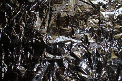 close up of crumpled black and silver paper, background,  backgrounds