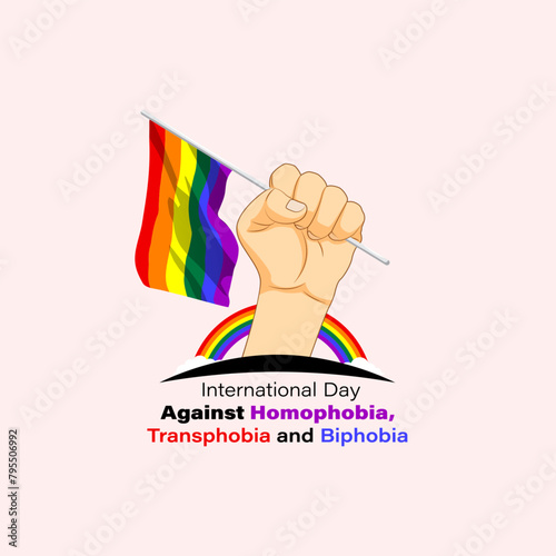 Vector illustration of International Day Against Homophobia, Biphobia and Transphobia social media feed template