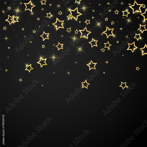 Gold sparkling star confetti.