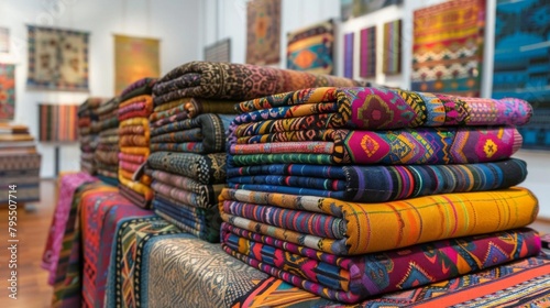 colorful peruvian fabrics photo