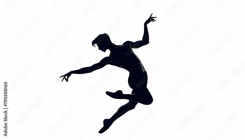 Silhouette of professional dancer on white background. Silhouette of professional dancer on white background.