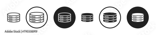 Database vector icon set. cylinder server data storage vector icon. hdd cloud database icon suitable for apps and websites UI designs.