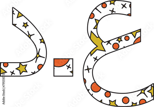 Beautiful star Currency vector font photo
