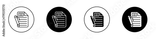 Form icon set. contact page vector symbol. order application document sign. report paper line icon. survey form sign in black filled and outlined style. photo