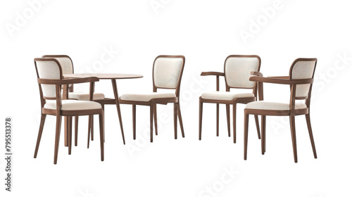 Set of Dining Chairs on transparent background