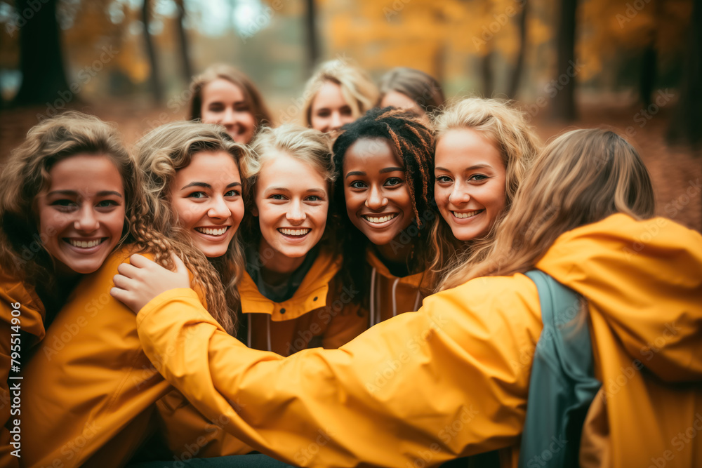 group of friends hugging at a teen camp group of friends hugging at a teen camp