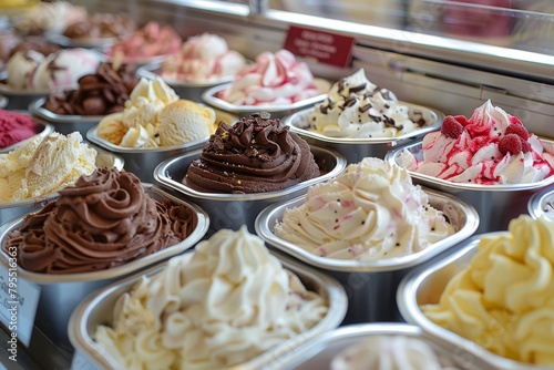 Mint rosewater sorbet and caramel dessert set display natural, organic ingredients in guilt-free white chocolate ice cream, an alternative dessert choice.