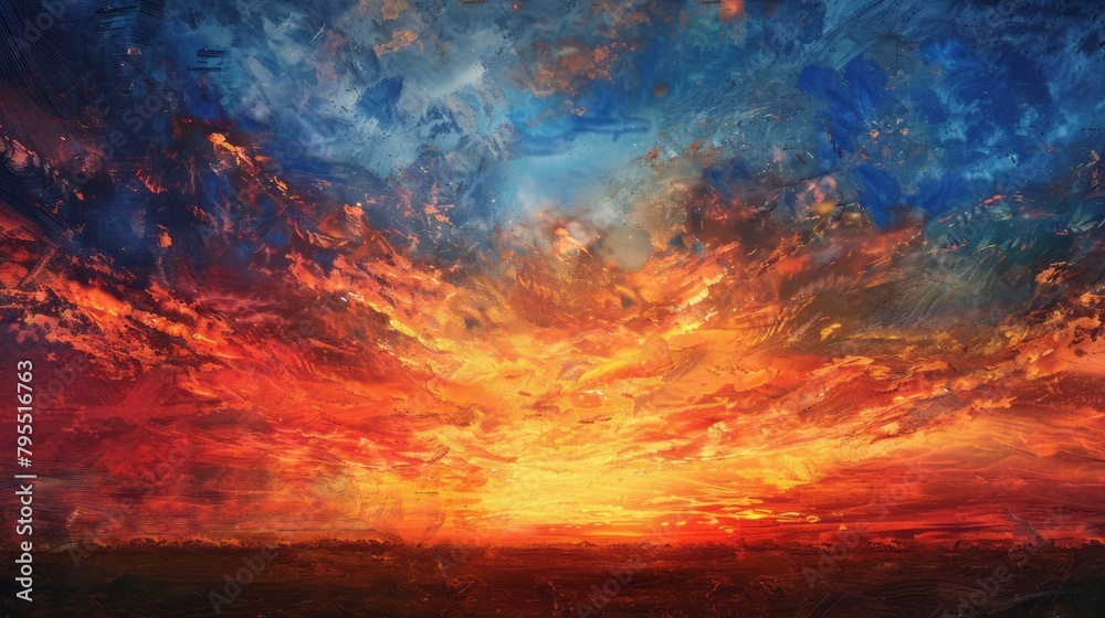 Capture the warm and textured hues of a sunset, creating a visually striking background reminiscent of evening skies.
