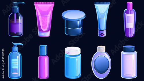 Vector Cosmetic Packaging Icons Set 6