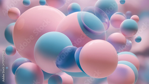 pastel pink and blue bubbles background
 photo