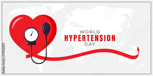 Vector illustration of World Hypertension Day social media feed template