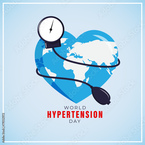 Vector illustration of World Hypertension Day social media feed template