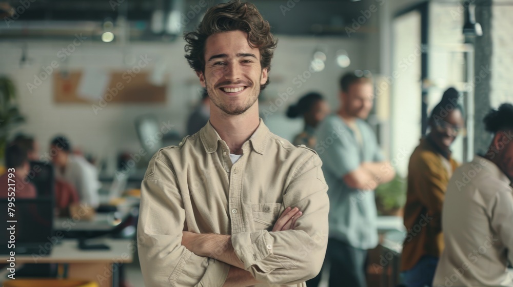 Fototapeta premium Confident Young Man at Work