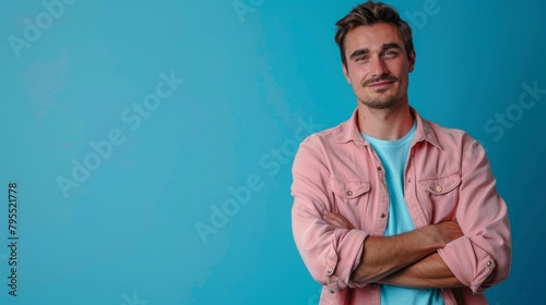 A Man in Casual Pink Shirt photo