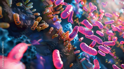Interpreting the symbiotic relationship between gut bacteria and immunity, abstract  , background photo