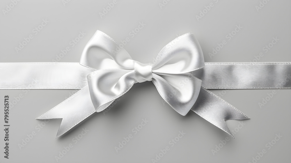 A simple and elegant white ribbon bow with a silky and shiny texture, perfect for gift wrapping and decoration. A simple and elegant white ribbon bow with a silky and shiny texture, perfect for gift wrapping and decoration.