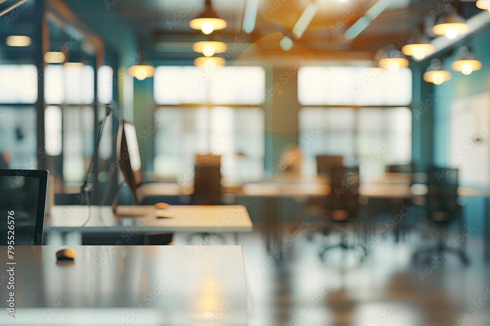 Abstract blurred office interior room. blurry working space with defocused effect. use for background or backdrop in business concept Abstract blurred office interior room. blurry working space with defocused effect. use for background or backdrop in business concept