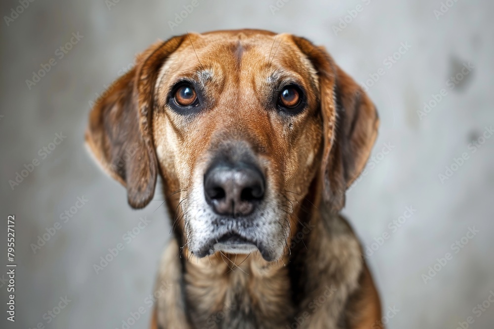 Majestic English Foxhound with droopy ears and soulful eyes, adding elegance to any composition