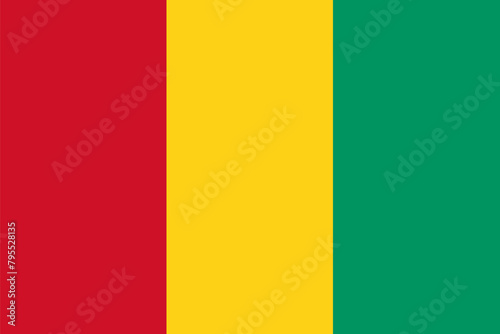National Republic of Guinea flag. Vector illustration
