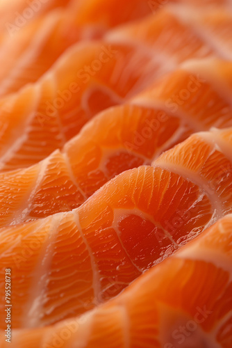 Close-Up Macro of Fresh Salmon Texture. Close-up of fresh salmon texture for culinary use.