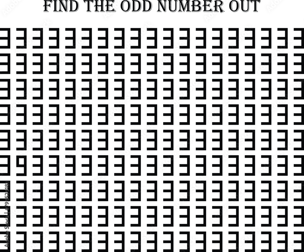 Spot the odd number out of 3 (9) in black font with green background Spot the odd number out of 3 (9) in black font with green background