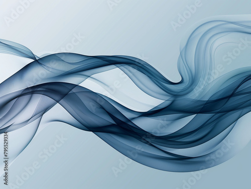 Fliegender transparenter Stoff in welligen blauen Farben für Webdesign und Druckvorlage photo