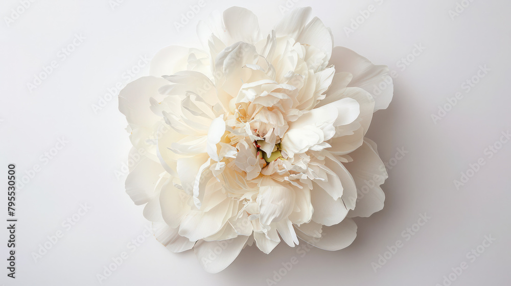 Large white flower on white background Large white flower on white background