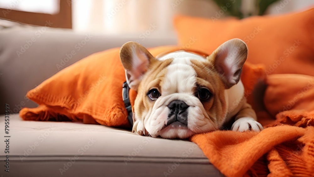 Bulldog on the couch Bulldog on the couch
