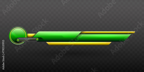 Green and yellow Color Themed Futuristic Screen Title Lower Third Banner for Video Streaming and Breaking News Presentations