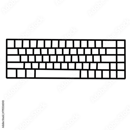 Keyboard Computer Hand drawn organic line doodle