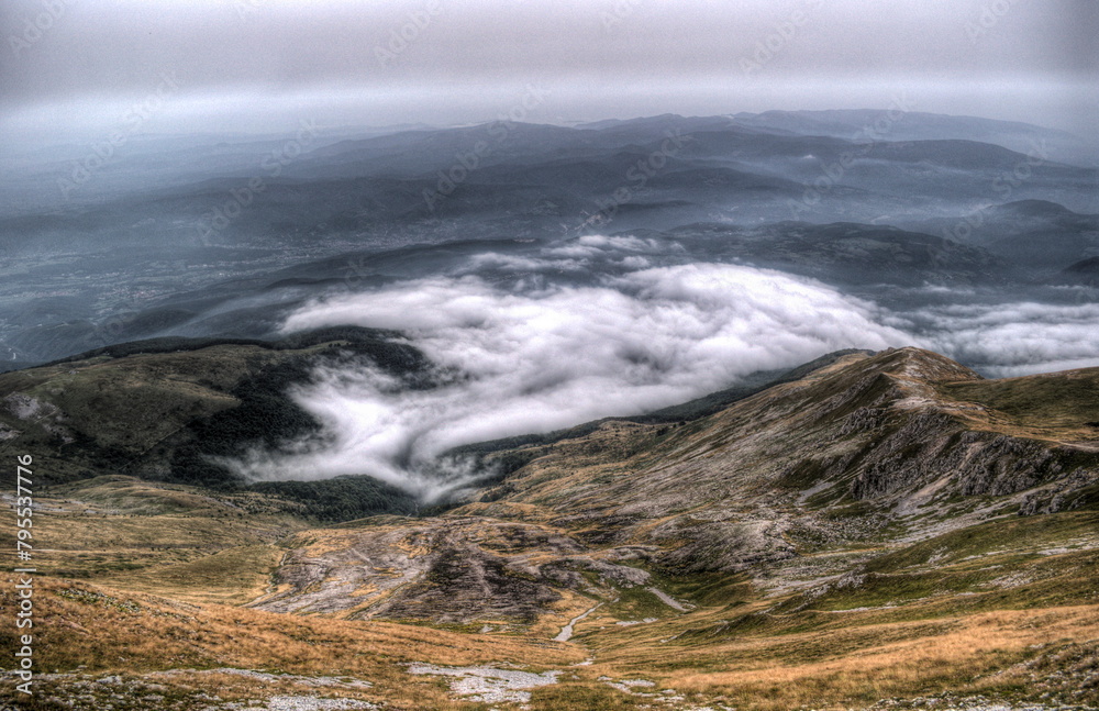 A panoramic view from the climb and from the ridge to the Ljuboten peak on Shar Mountain. A panoramic view from the climb and from the ridge to the Ljuboten peak on Shar Mountain.